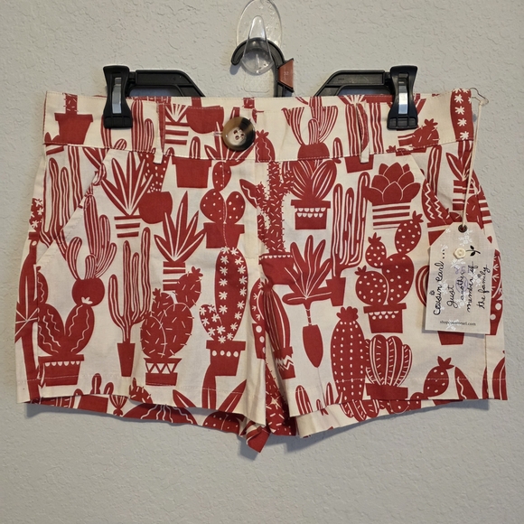 Cousin Earl Pants - NWT Cousin Earl Cactus Print Shorts Southwest Beach Vacation Women's XS